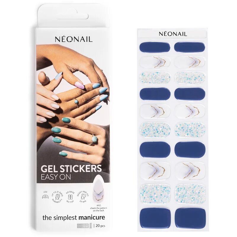 NeoNail Easy On Gel Stickers nalepke za nohte ob uporabi UV-/LED-lučke odtenek M10 20 kos