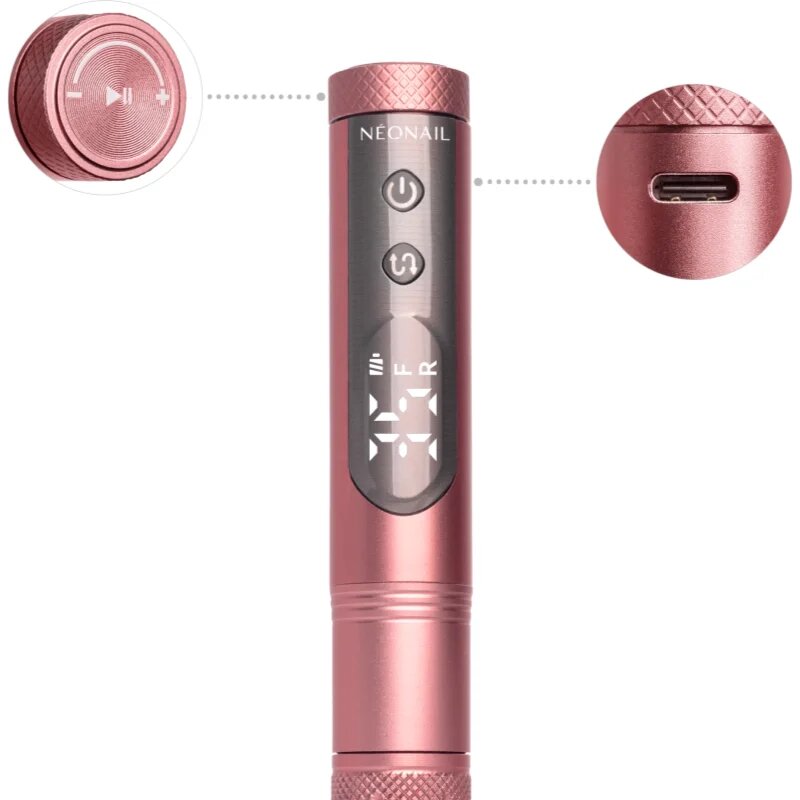 NeoNail Nail Drill Pen brusilnik za nohte barva Pink 1 kos