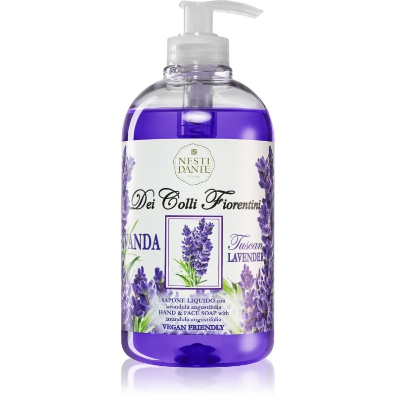 Nesti Dante Dei Colli Fiorentini Lavender Relaxing tekoče milo za roke z dozirno črpalko 500 ml