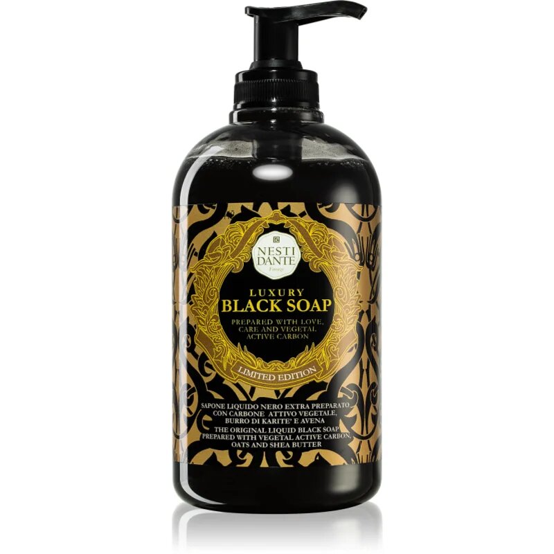 Nesti Dante Luxury Black tekoče milo z dozirno črpalko 500 ml