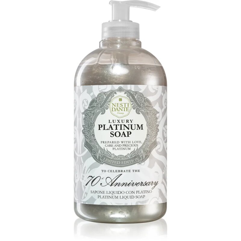 Nesti Dante Luxury Platinum tekoče milo za roke z dozirno črpalko 500 ml