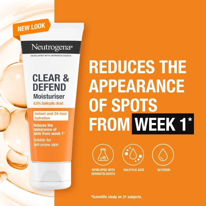 Neutrogena Clear & Defend 0.5% Salicylic Acid vlažilna krema brez olja 50 ml