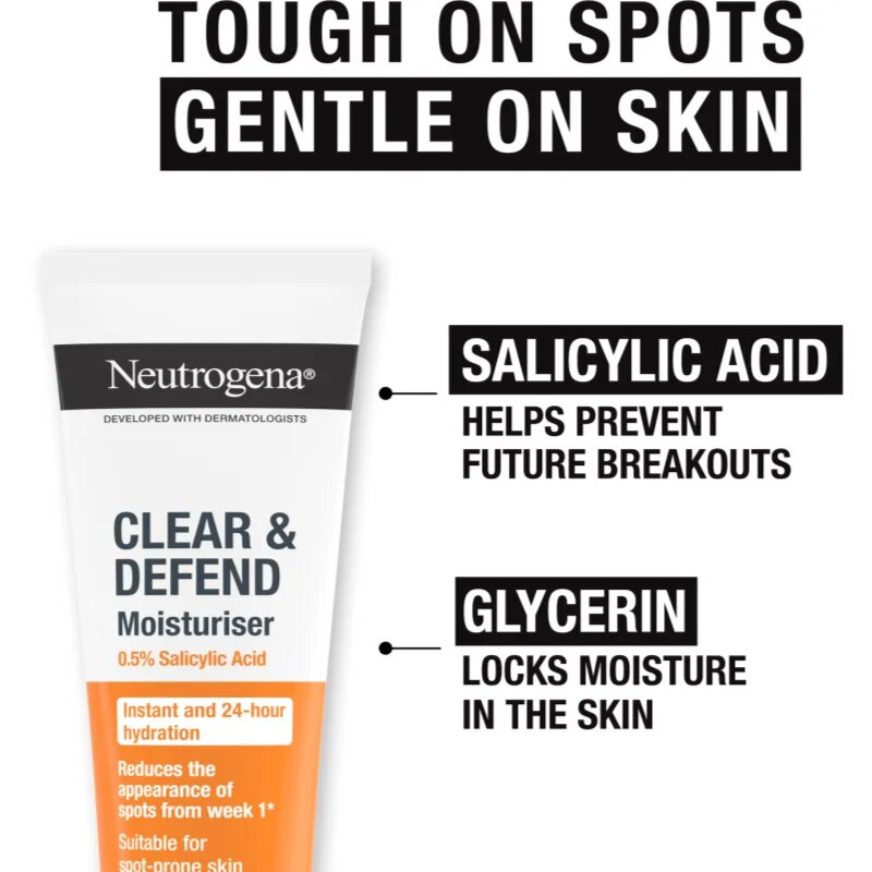 Neutrogena Clear & Defend 0.5% Salicylic Acid vlažilna krema brez olja 50 ml