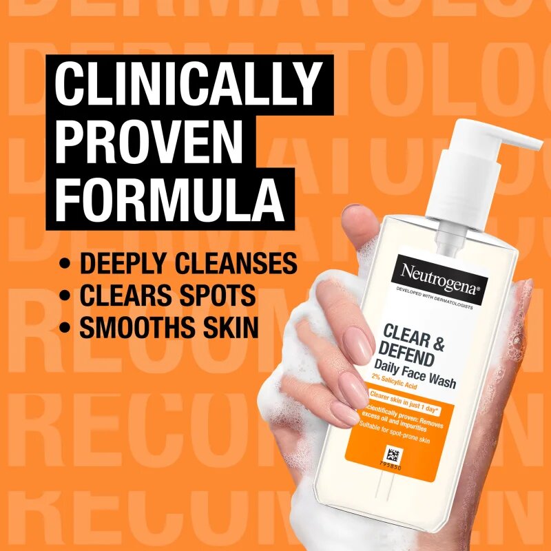 Neutrogena Clear & Defend čistilni gel z 2 % salicilno kislino 200 ml