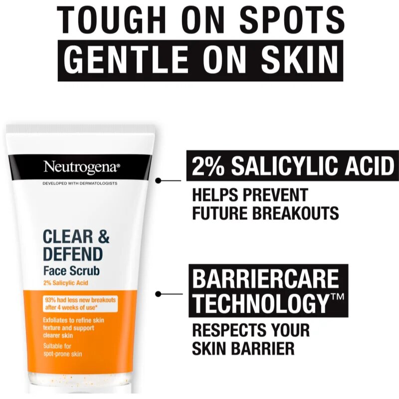Neutrogena Clear & Defend piling s salicilno kislino 150 ml