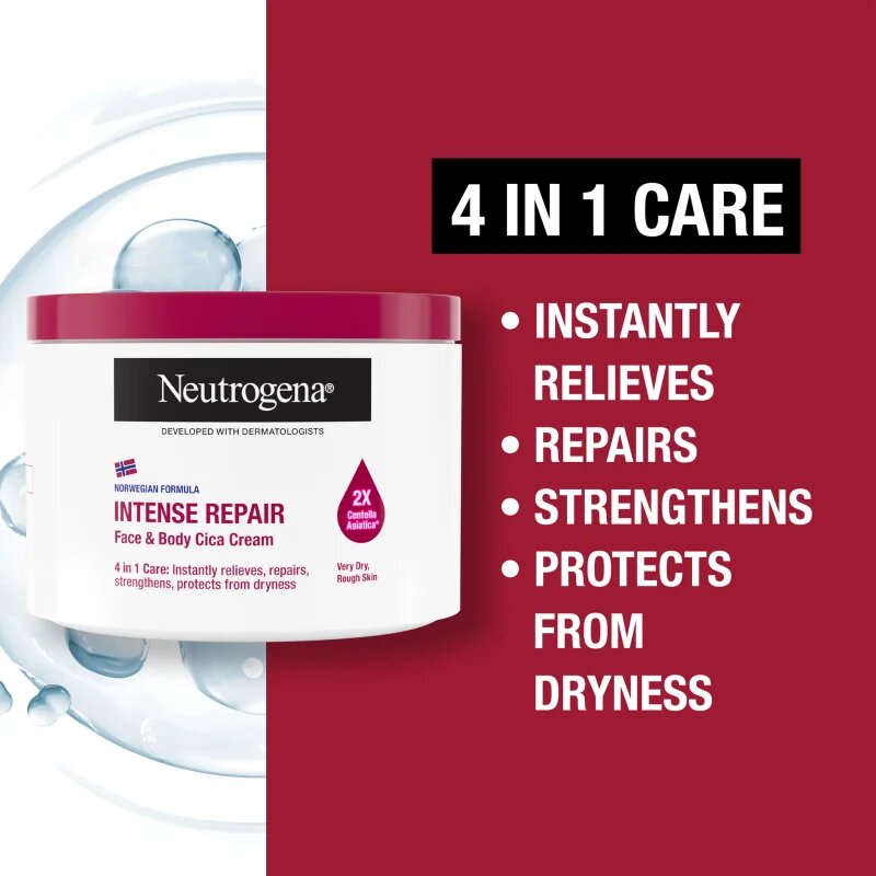 Neutrogena Intense Repair Cica negovalna krema za telo za suho kožo 400 ml