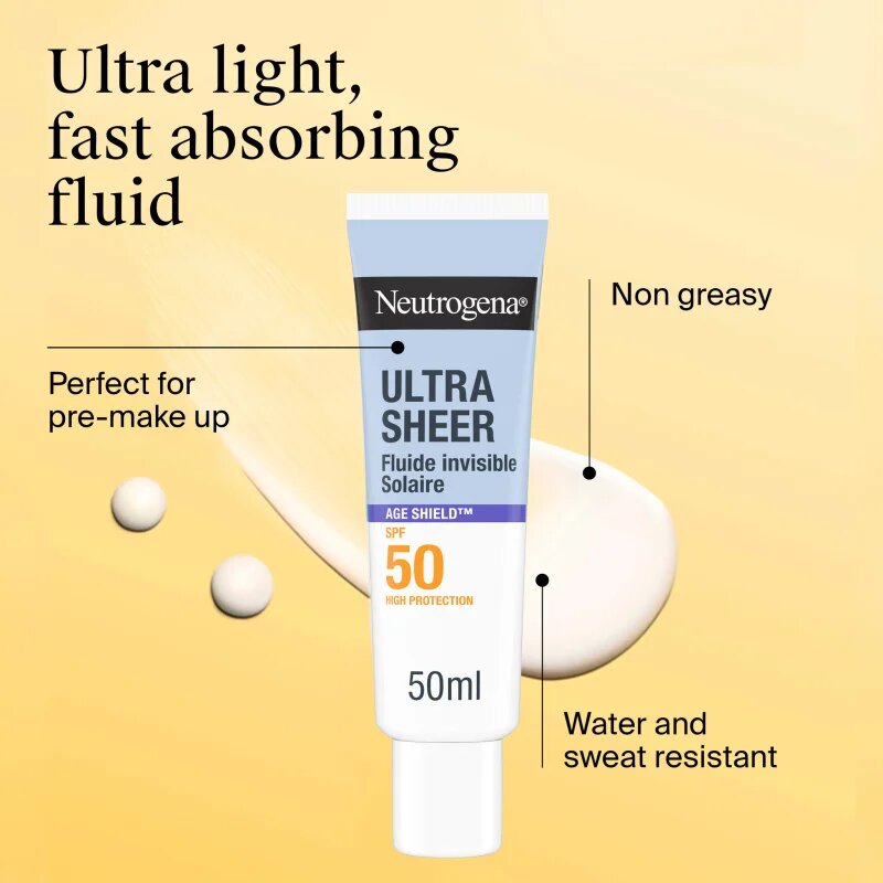 Neutrogena Ultra Sheer Age Shield ultra lahek fluid SPF 50 50 ml