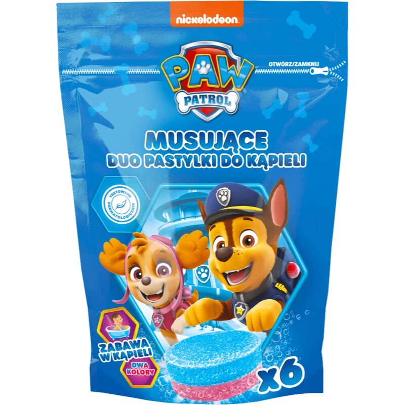 Nickelodeon Paw Patrol Bath Pills barvne šumeče tablete za v kopel 6x20 g