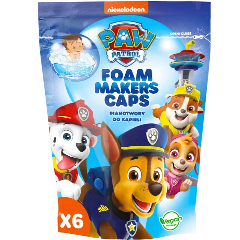 Nickelodeon Paw Patrol Foam Makers Caps pena za kopel za otroke 6x16 g
