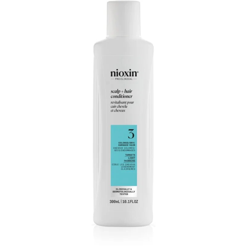 Nioxin System 3 Scalp + Hair Conditioner balzam za barvane redke lase 300 ml