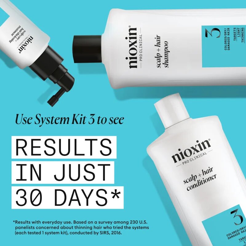 Nioxin System 3 Scalp + Hair Shampoo čistilni šampon za barvane redke lase 1000 ml