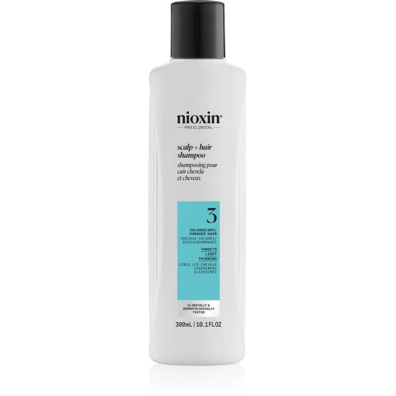 Nioxin System 3 Scalp + Hair Shampoo čistilni šampon za barvane redke lase 300 ml