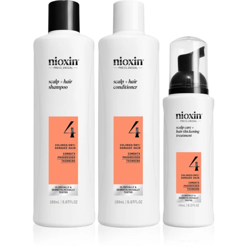 Nioxin System 4 darilni set za poškodovane in barvane lase 3 kos