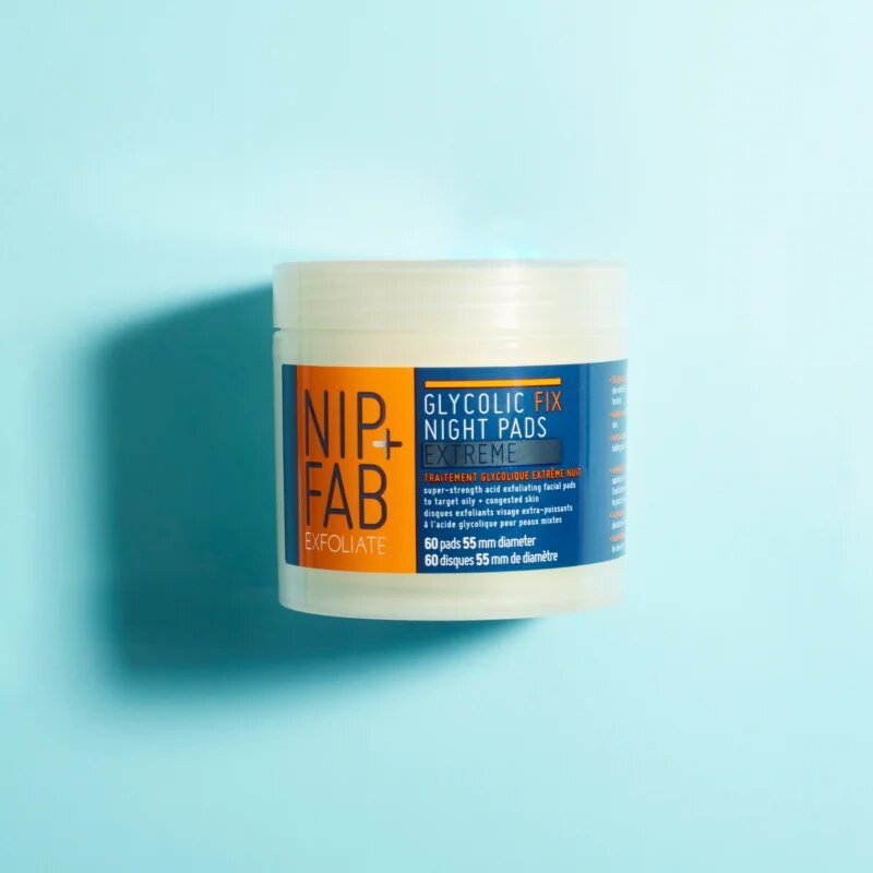 NIP+FAB Glycolic Fix Extreme čistilne blazinice za noč 60 kos