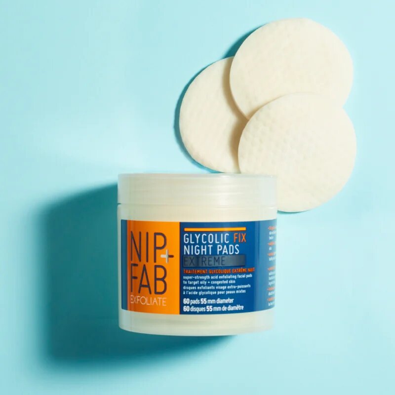 NIP+FAB Glycolic Fix Extreme čistilne blazinice za noč 60 kos