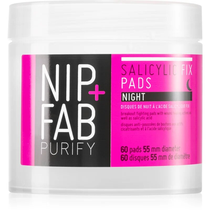 NIP+FAB Salicylic Fix čistilne blazinice za noč 60 kos