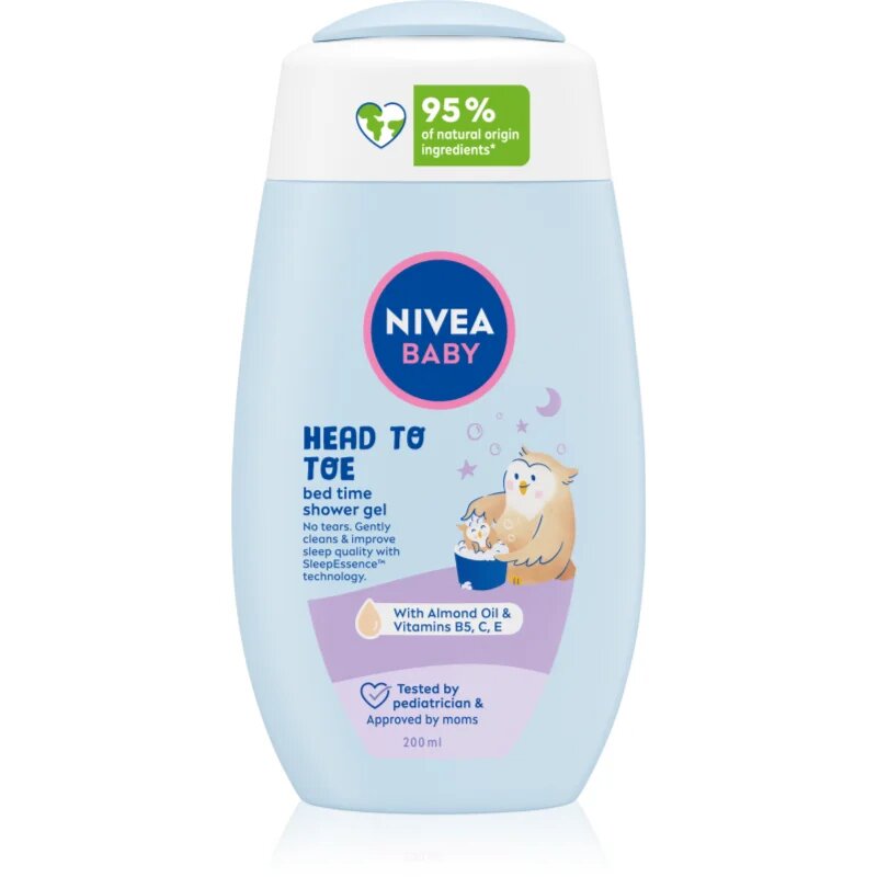 Nivea BABY Bed Time gel za prhanje za telo in lase 200 ml