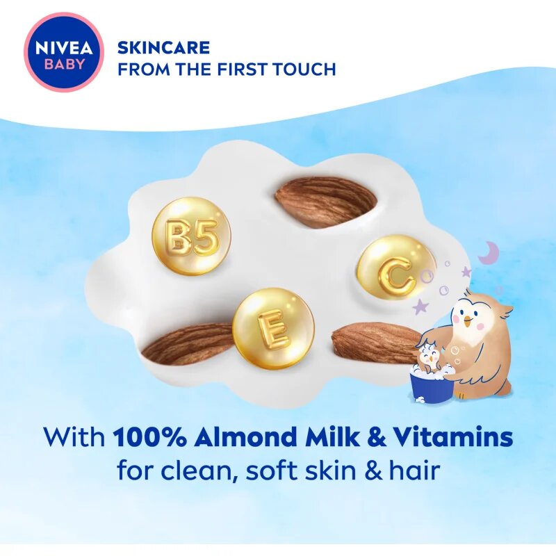Nivea BABY Bed Time gel za prhanje za telo in lase 200 ml