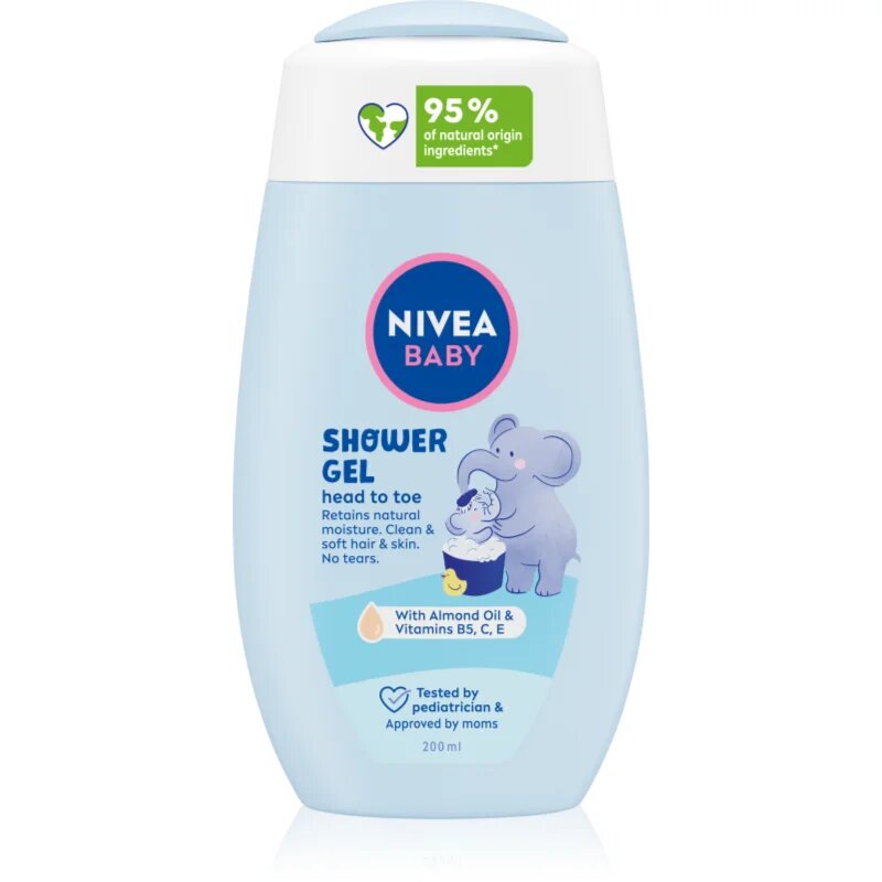 Nivea BABY gel za prhanje za telo in lase 200 ml