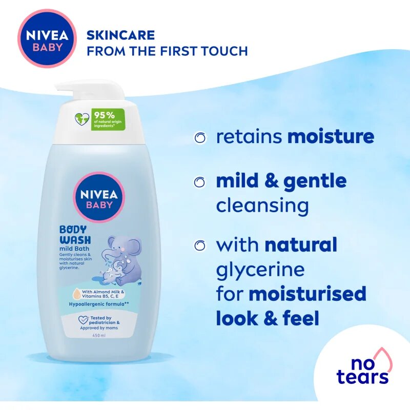 Nivea BABY nežni gel za prhanje 450 ml