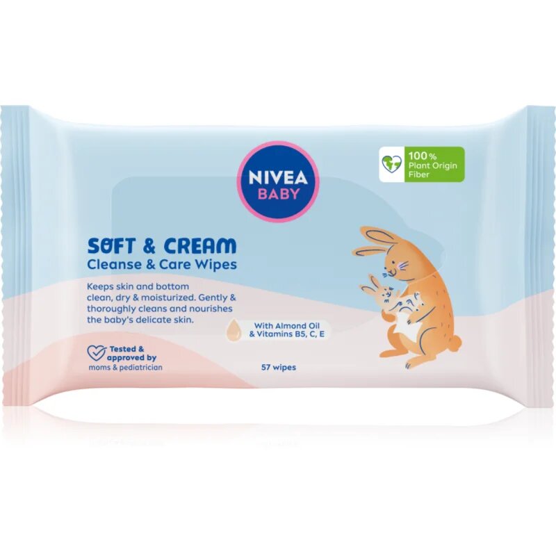 Nivea BABY Soft & Cream čistilni robčki 57 kos