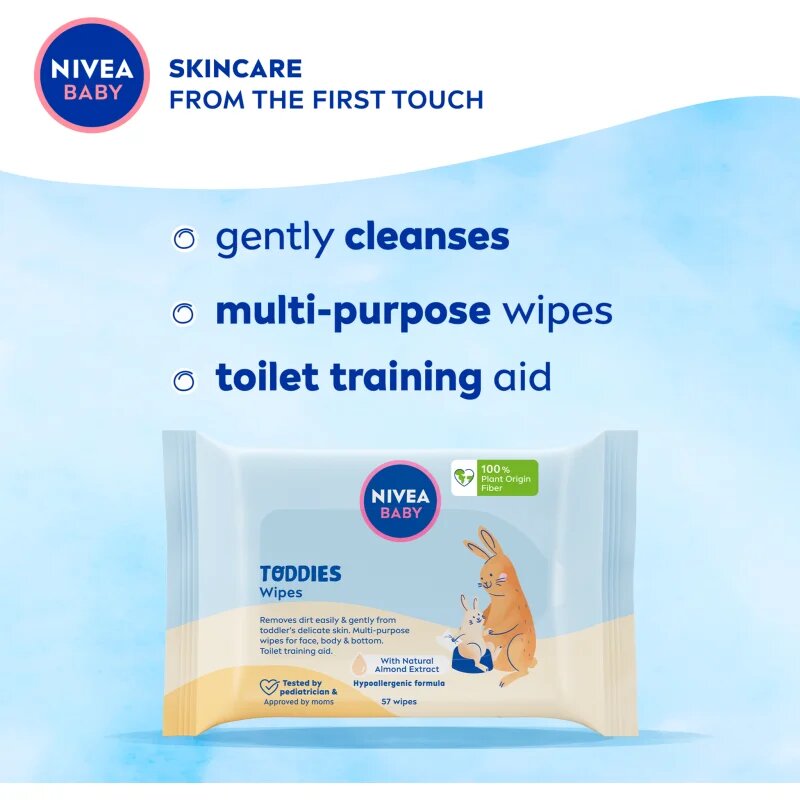 Nivea BABY Toddies vlažni robčki za otroke 57 kos