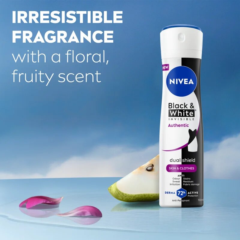 Nivea Black & White Authentic antiperspirant v pršilu 72 ur 200 ml