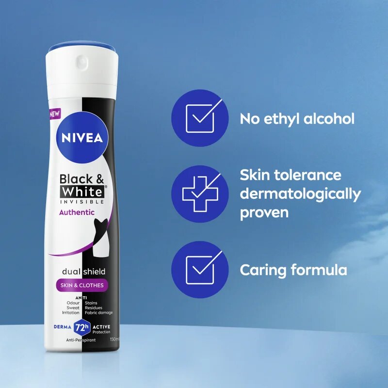 Nivea Black & White Authentic antiperspirant v pršilu 72 ur 200 ml