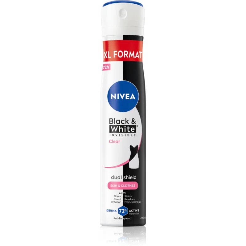 Nivea Black & White Invisible Clear antiperspirant v pršilu za ženske 200 ml