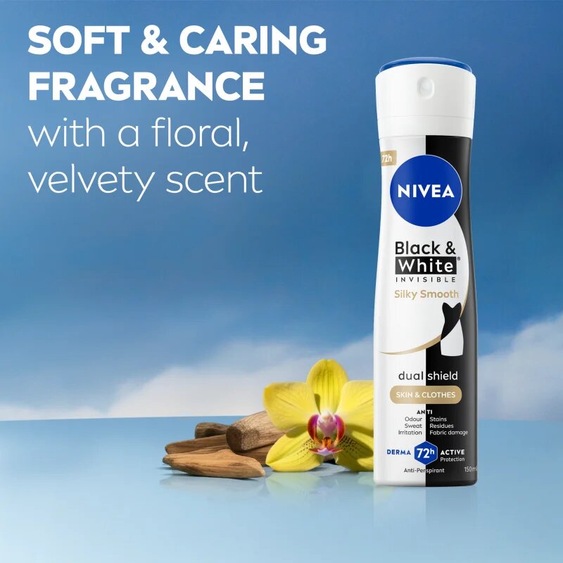Nivea Black & White Invisible Silky Smooth antiperspirant v pršilu za ženske 200 ml