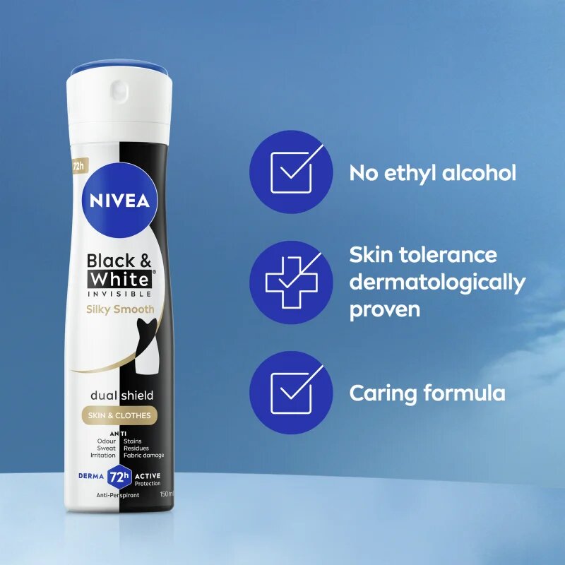 Nivea Black & White Invisible Silky Smooth antiperspirant v pršilu za ženske 200 ml