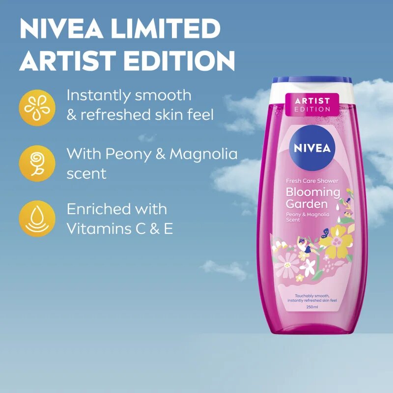 Nivea Blooming Garden vlažilen gel za prhanje 250 ml