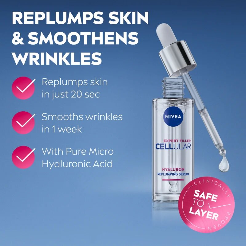 Nivea Cellular Expert Filler serum za polnjenje gub s hialuronsko kislino 30 ml
