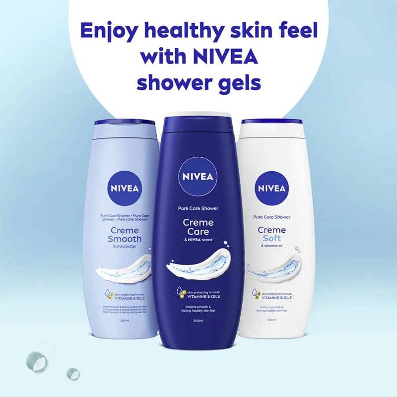 Nivea Creme Care kremasti gel za prhanje ugodno pakiranje 2 x 500 ml