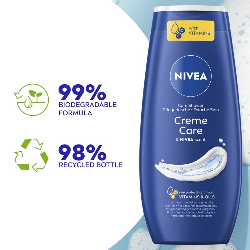 Nivea Creme Care negovalni gel za prhanje ugodno pakiranje