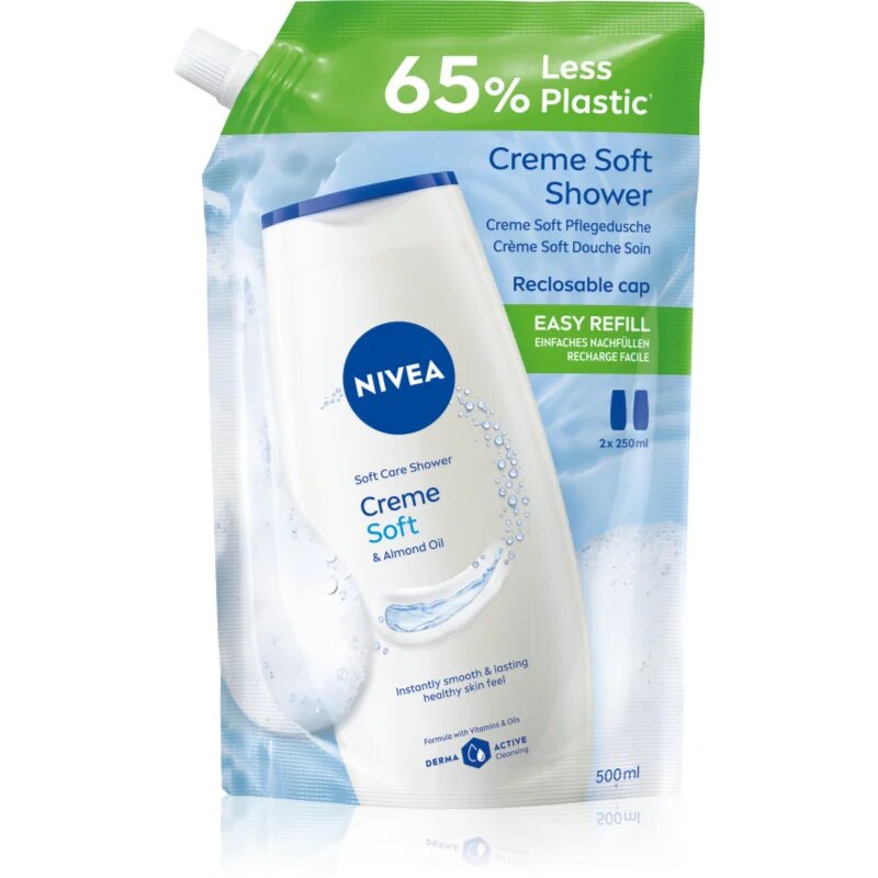 Nivea Creme Soft kremasti gel za prhanje nadomestno polnilo 500 ml