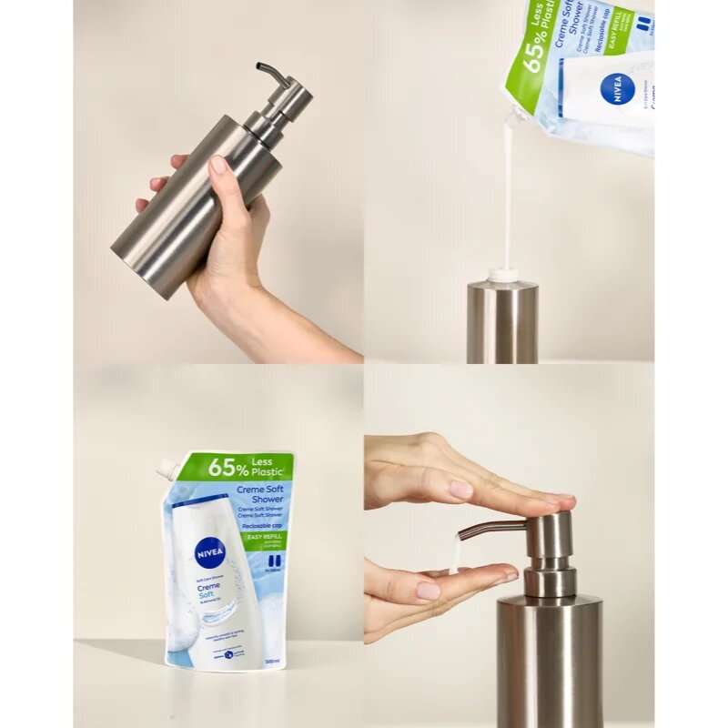 Nivea Creme Soft kremasti gel za prhanje nadomestno polnilo 500 ml
