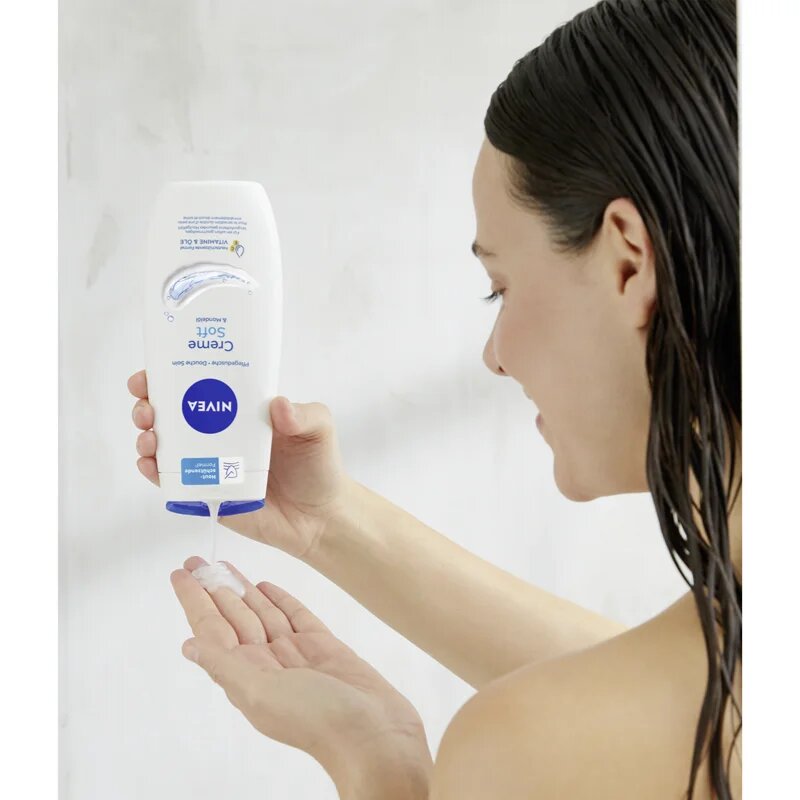 Nivea Creme Soft negovalni gel za prhanje ugodno pakiranje 2 x 500 ml