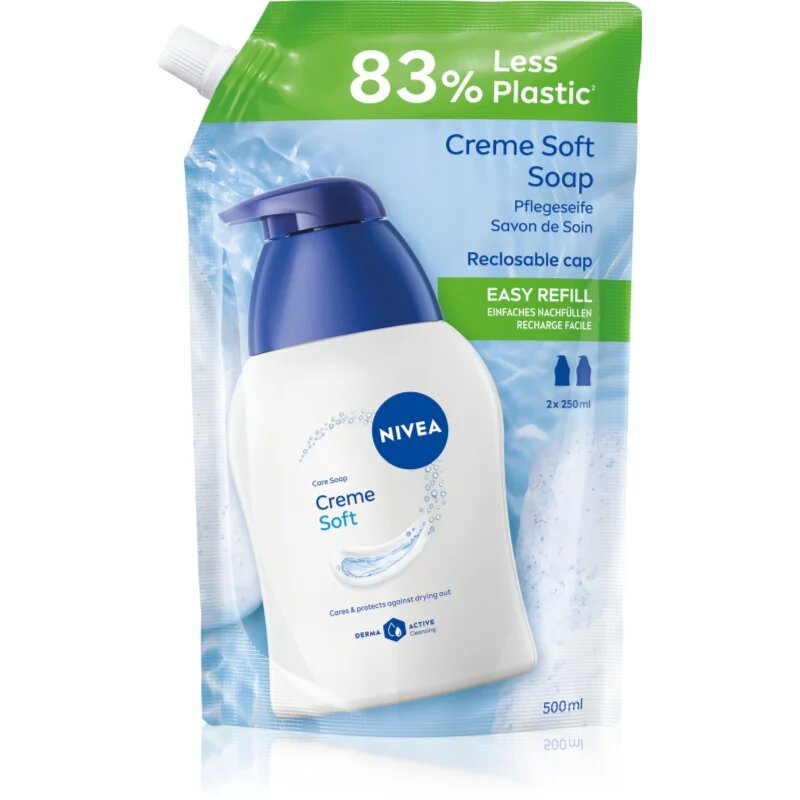 Nivea Creme Soft tekoče milo nadomestno polnilo 500 ml