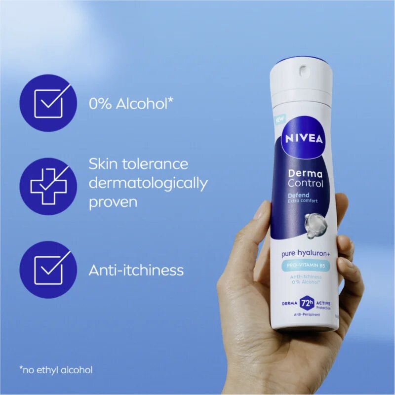 Nivea Derma Control Defend antiperspirant v pršilu za razdraženo kožo 150 ml