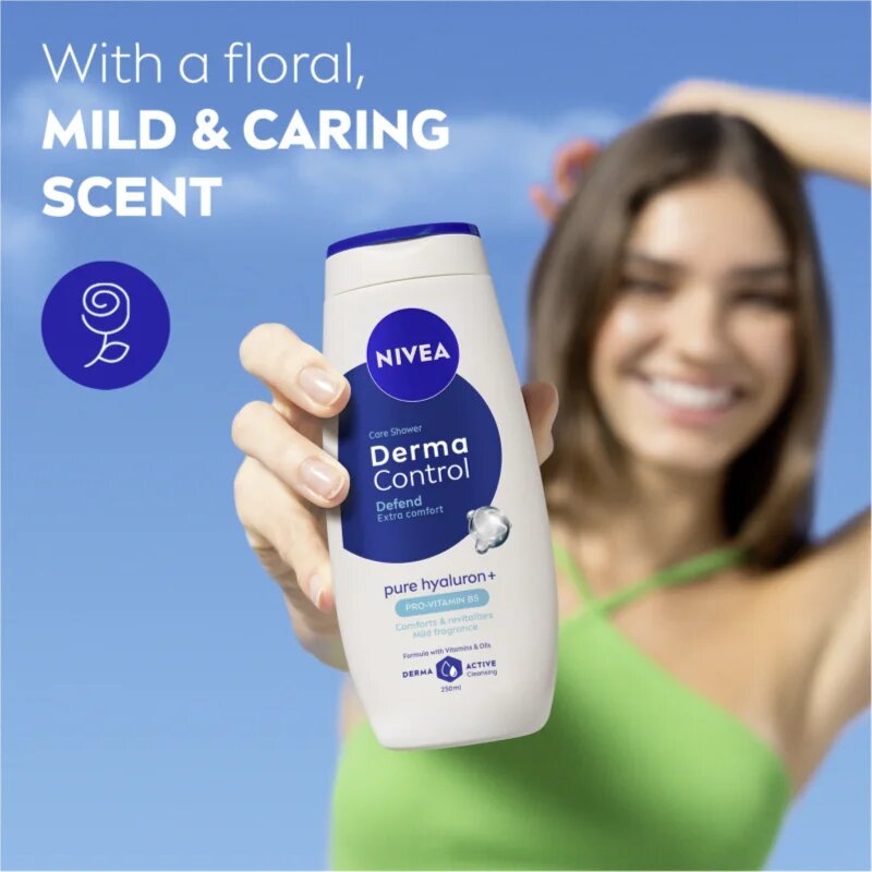 Nivea Derma Control Defend negovalni gel za prhanje s hialuronsko kislino 500 ml