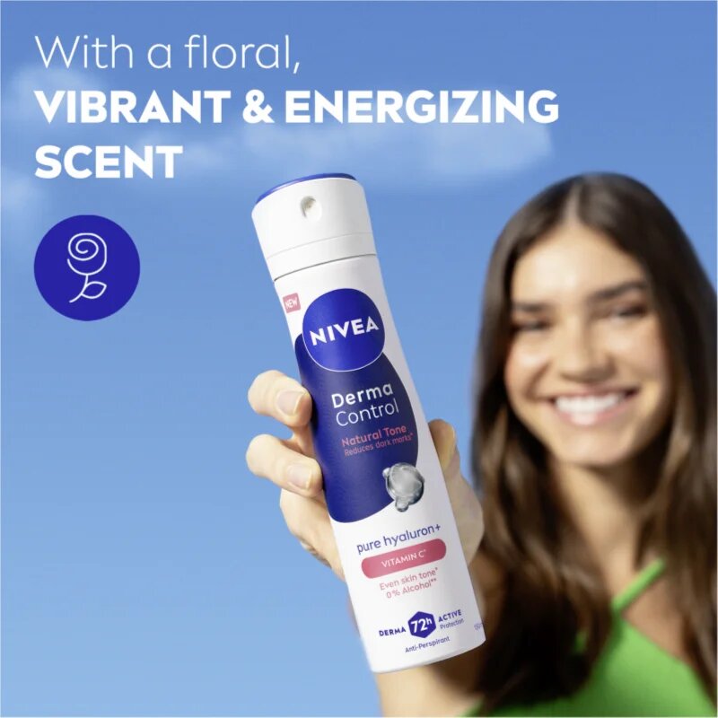 Nivea Derma Control Natural Tone antiperspirant v pršilu proti temnim madežem 150 ml
