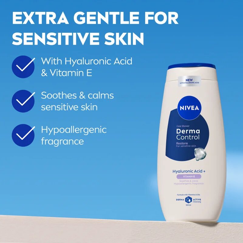 Nivea Derma Control Restore vlažilen gel za prhanje s hialuronsko kislino 500 ml