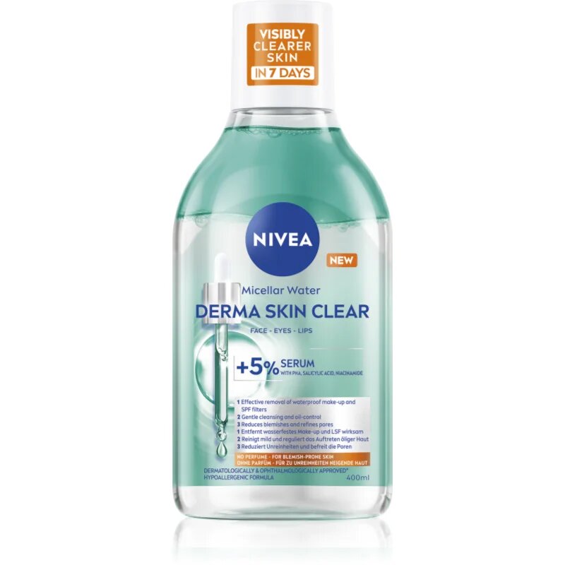 Nivea Derma Skin Clear čistilna micelarna voda proti nepravilnostim na koži 400 ml