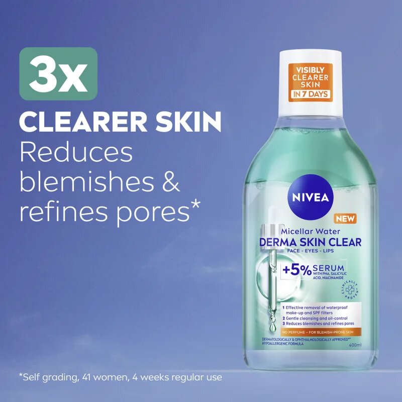 Nivea Derma Skin Clear čistilna micelarna voda proti nepravilnostim na koži 400 ml
