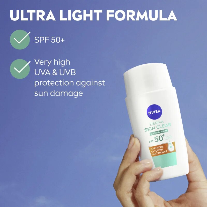 Nivea Derma Skin Clear lahki zaščitni fluid SPF 50+ 40 ml
