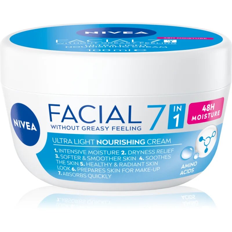 Nivea Facial Nourishing lahka krema za prehrano in hidracijo 7 v 1 100 ml