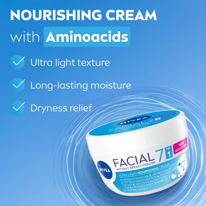 Nivea Facial Nourishing lahka krema za prehrano in hidracijo 7 v 1 100 ml
