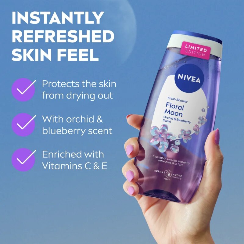 Nivea Floral Moon osvežujoč gel za prhanje omejena izdaja 250 ml