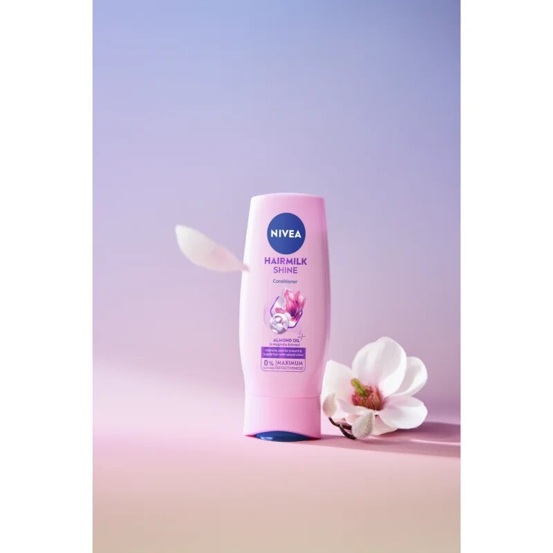 Nivea Hairmilk Natural Shine negovalni balzam 200 ml